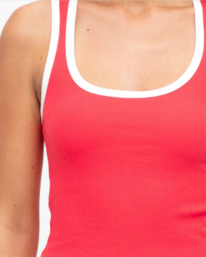 
                  
                    Binded Contrast Tank | Coral Red
                  
                