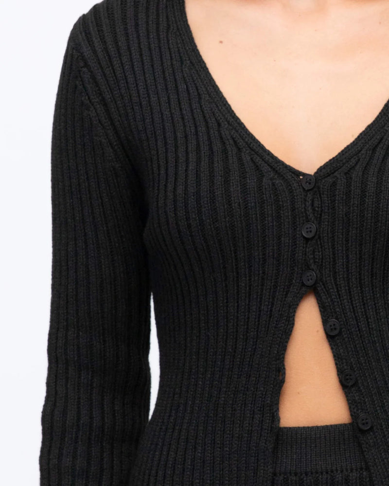 
                  
                    Rita Ribbed Knit Cardi | Black
                  
                