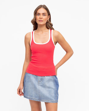 
                  
                    Binded Contrast Tank | Coral Red
                  
                