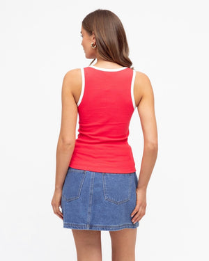 
                  
                    Binded Contrast Tank | Coral Red
                  
                