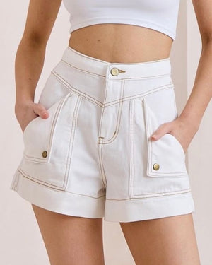 
                  
                    Kairavi Denim Short | White
                  
                