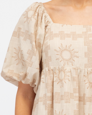 
                  
                    Positano Short Dress | Beige Sun Print
                  
                